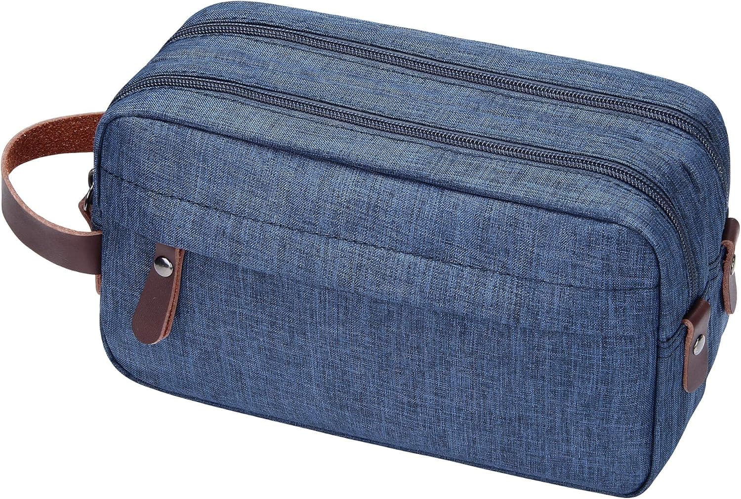 SELLYFELLY Toiletry Bag for Men, Canvas Dopp Kit Shaving Bag for Toiletries Accessories, Durable Mens Toiletry Bag for Travel (Navy Blue-2, Canvas)