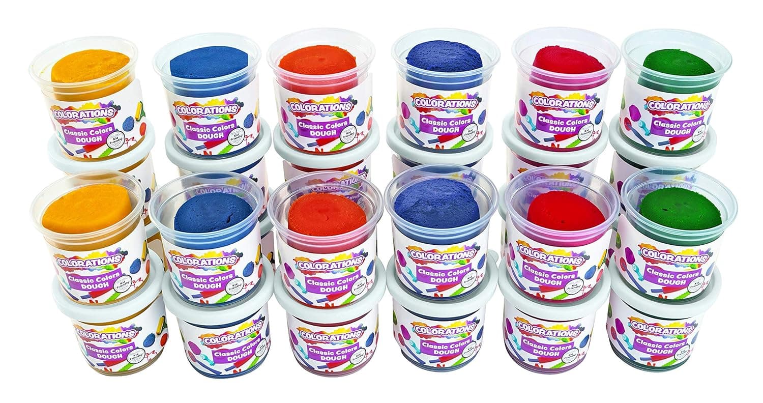 Colorations Classic Dough, 5 oz. - set of 30, Soft and Easy to Mold-Does Not Crumble for Sensory Play, Fine Motor Development-Non-Toxic