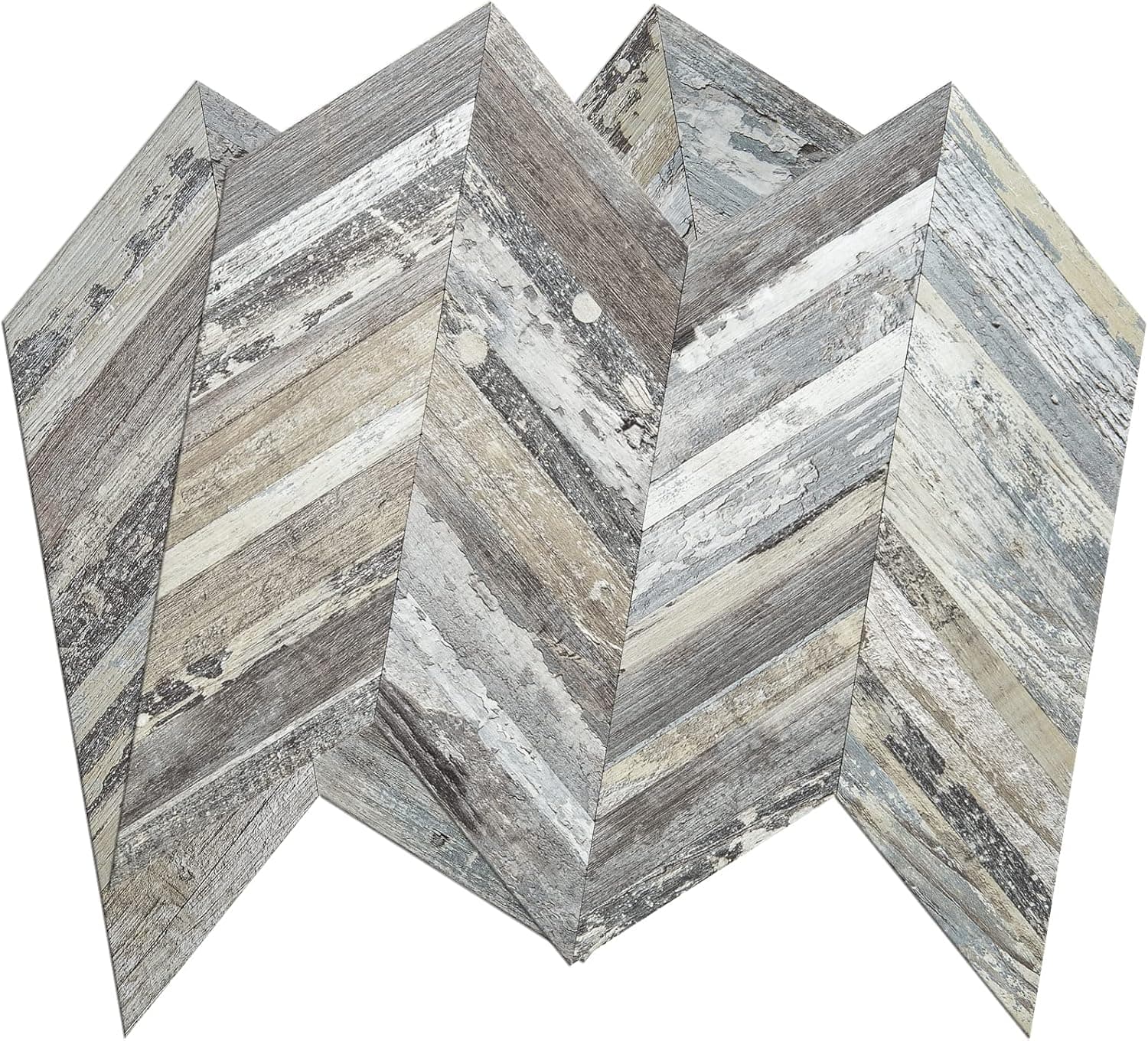 DICOFUN 10-Sheet Herringbone Peel and Stick Backsplash, Distressed Wood Tiles for Backsplash Kitchen, Bathroom, Laundry Room, Camper, Fireplace