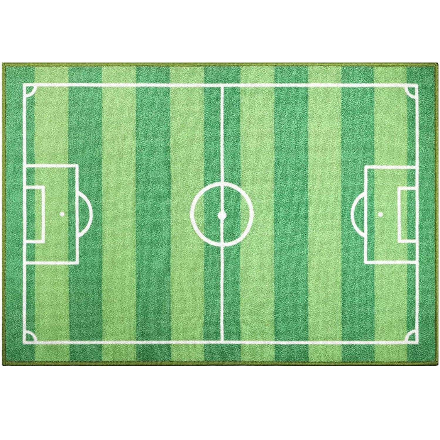 Cekene Kids Carpet Rug Football Field Have Fun Children Play Mat Baby Nursery Playroom Area Rug Durable Anti Slip Floor Carpet Mat for Bedroom Classroom Nursery Living Room