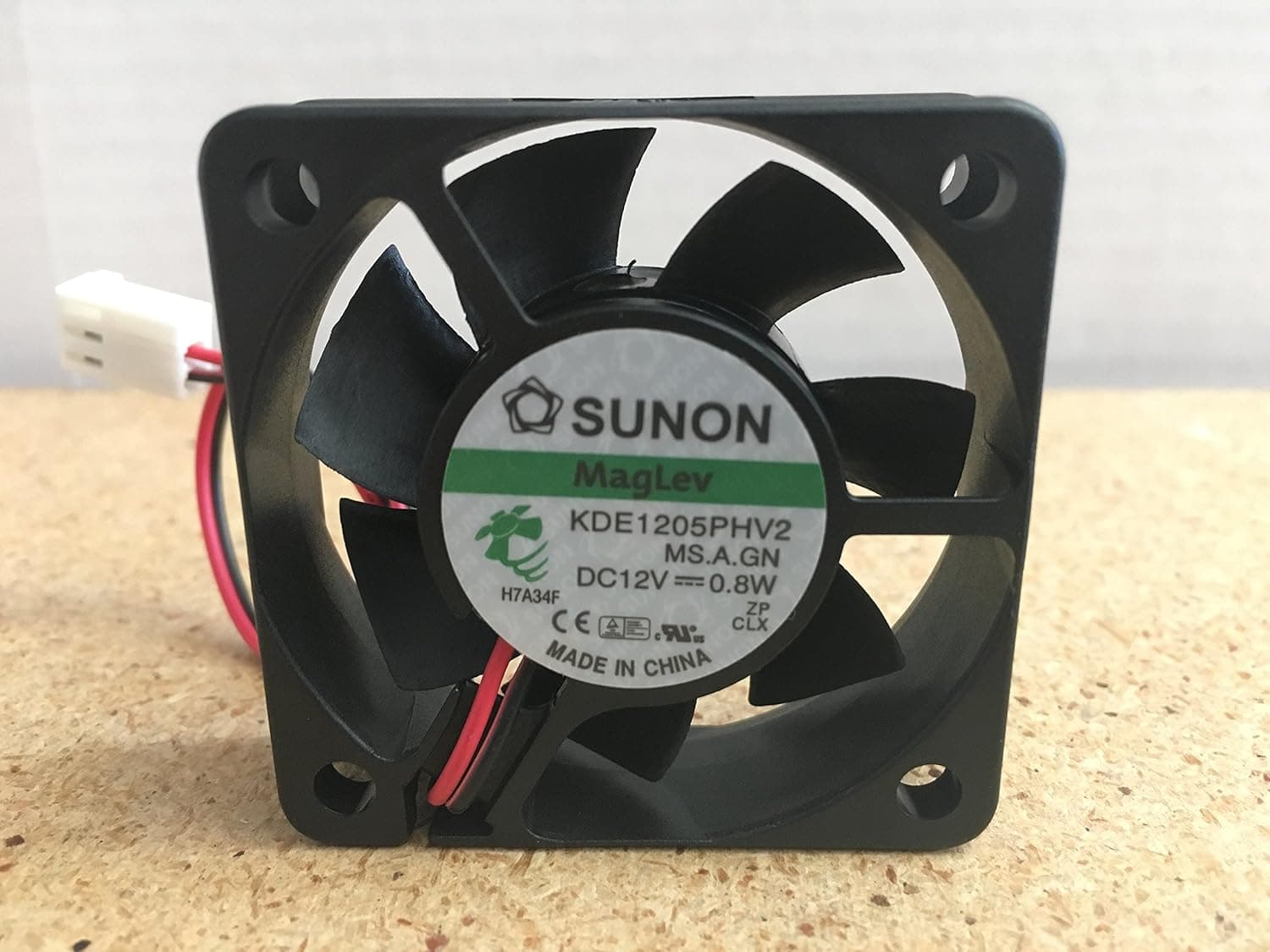 Sunon 50x50x15mm Med Speed 12 Volt Fan 2 pin Connector KDE1205PHV2.MS.A.GN