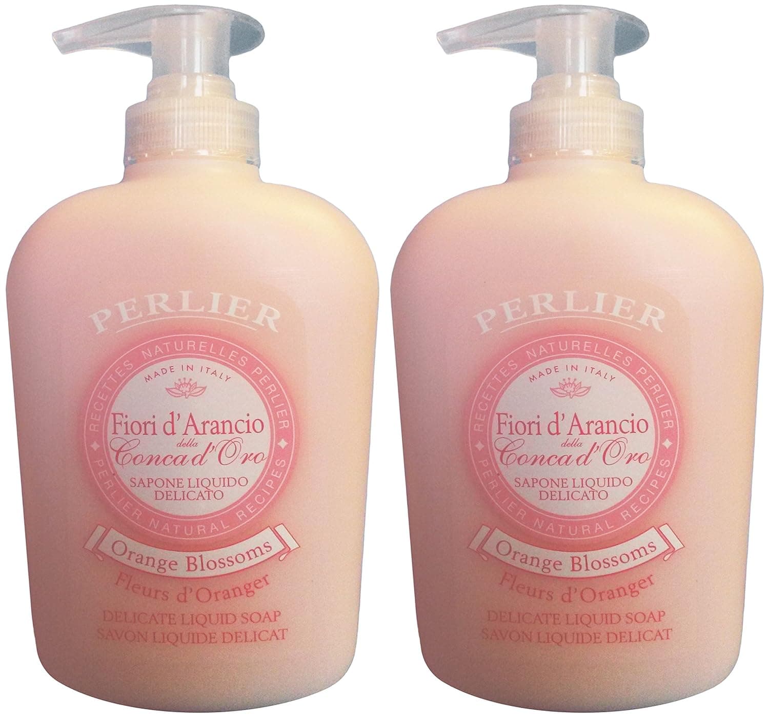 Perlier:"Fiori d'Arancio" Liquid Soap, Orange Blossom Scent, Measuring Cap 10.1 Fluid Ounces (300mL) Bottle (Pack of 2) [ Italian Import ]