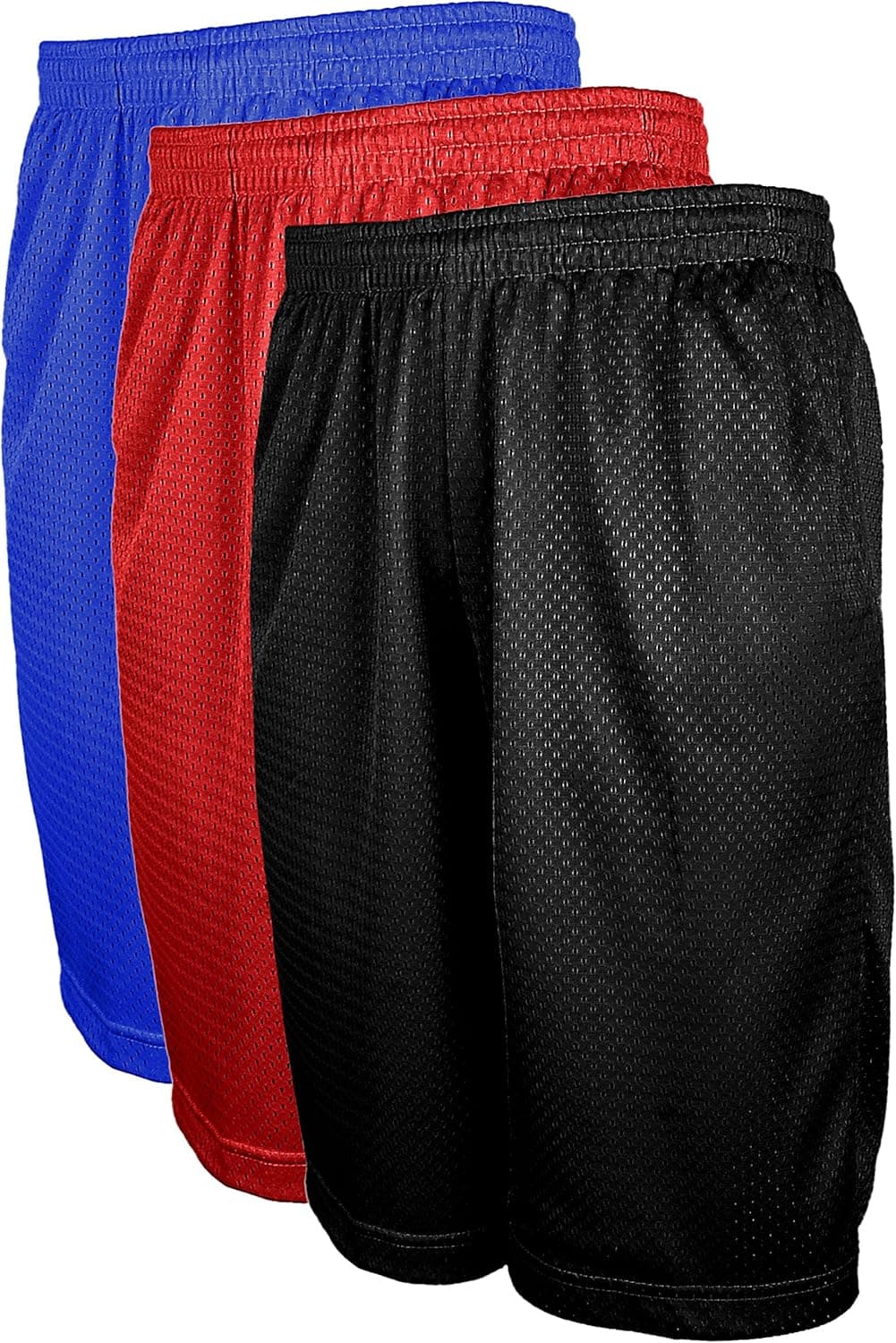 ViiViiKay Men's Athletic Basketball Shorts - Mesh Workout Gym Shorts with Pocket SET3_Royal_BLK_RED 3XL