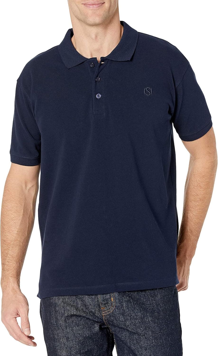 Organic Signatures Men's Short-Sleeve 100% Organic Cotton Pique Polo (2X-Large, Navy)