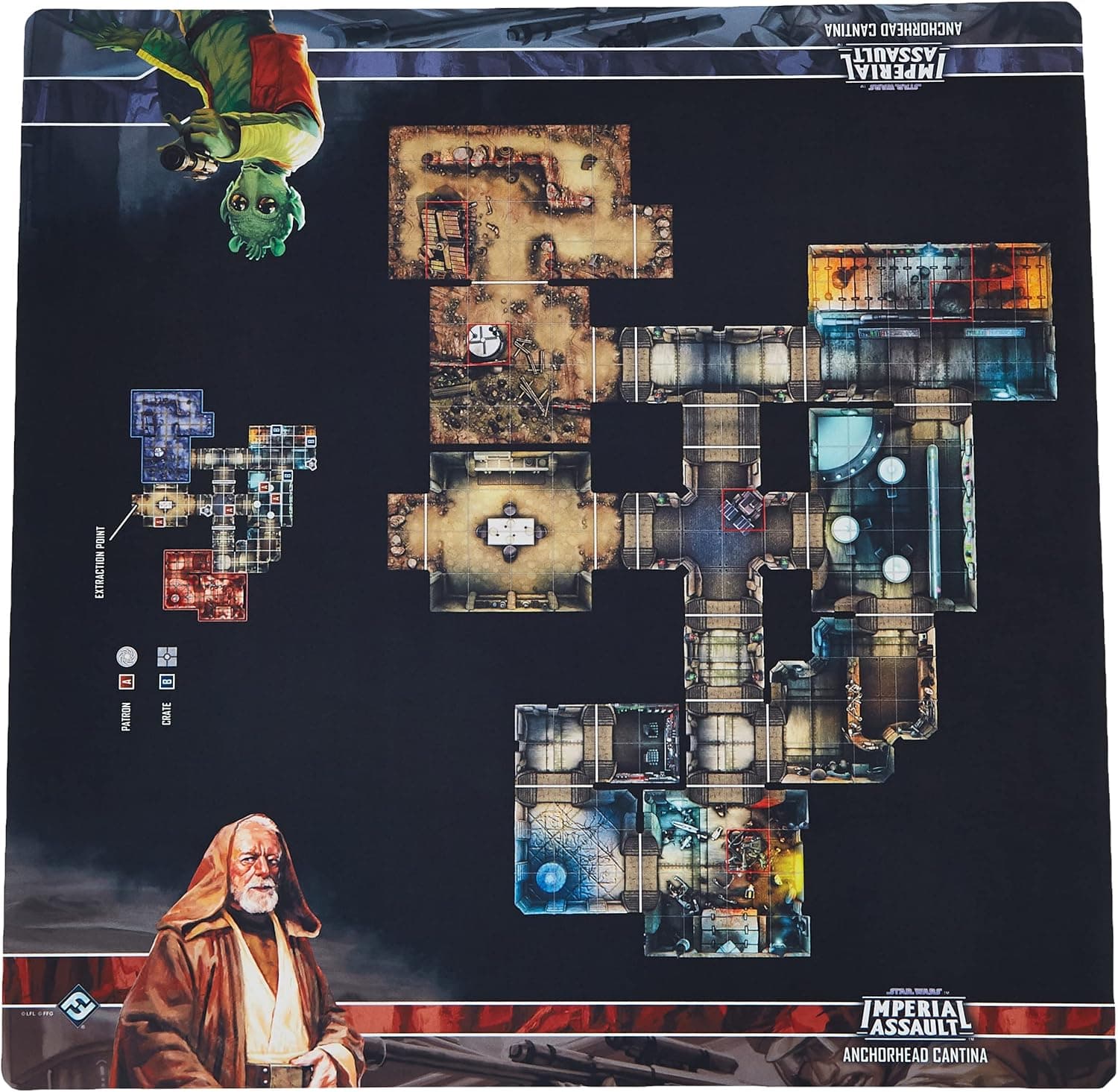 Star Wars Imperial Assault Board Game Anchorhead Cantina Skirmish Map | 26" by 26" Slip-Resistant Neoprene Playmat | Strategy Board Game Accessory | 1-5 Players | Made by Fantasy Flight Games