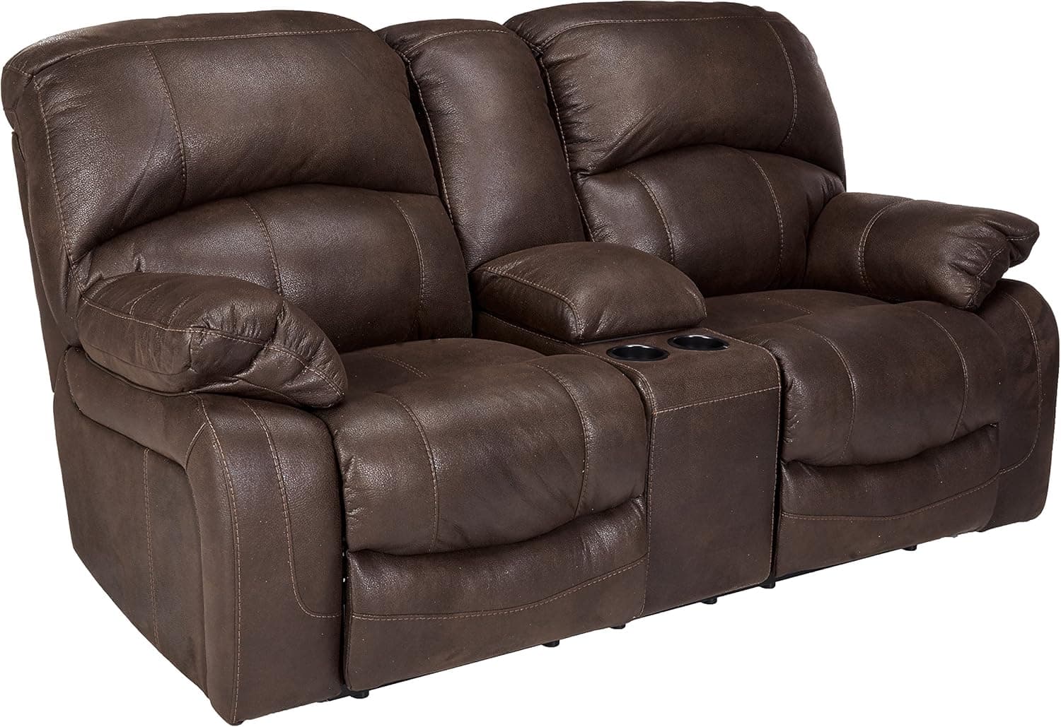 Ashley Furniture Signature Design - Zavier Power Glider Reclining Loveseat with Console - Truffle