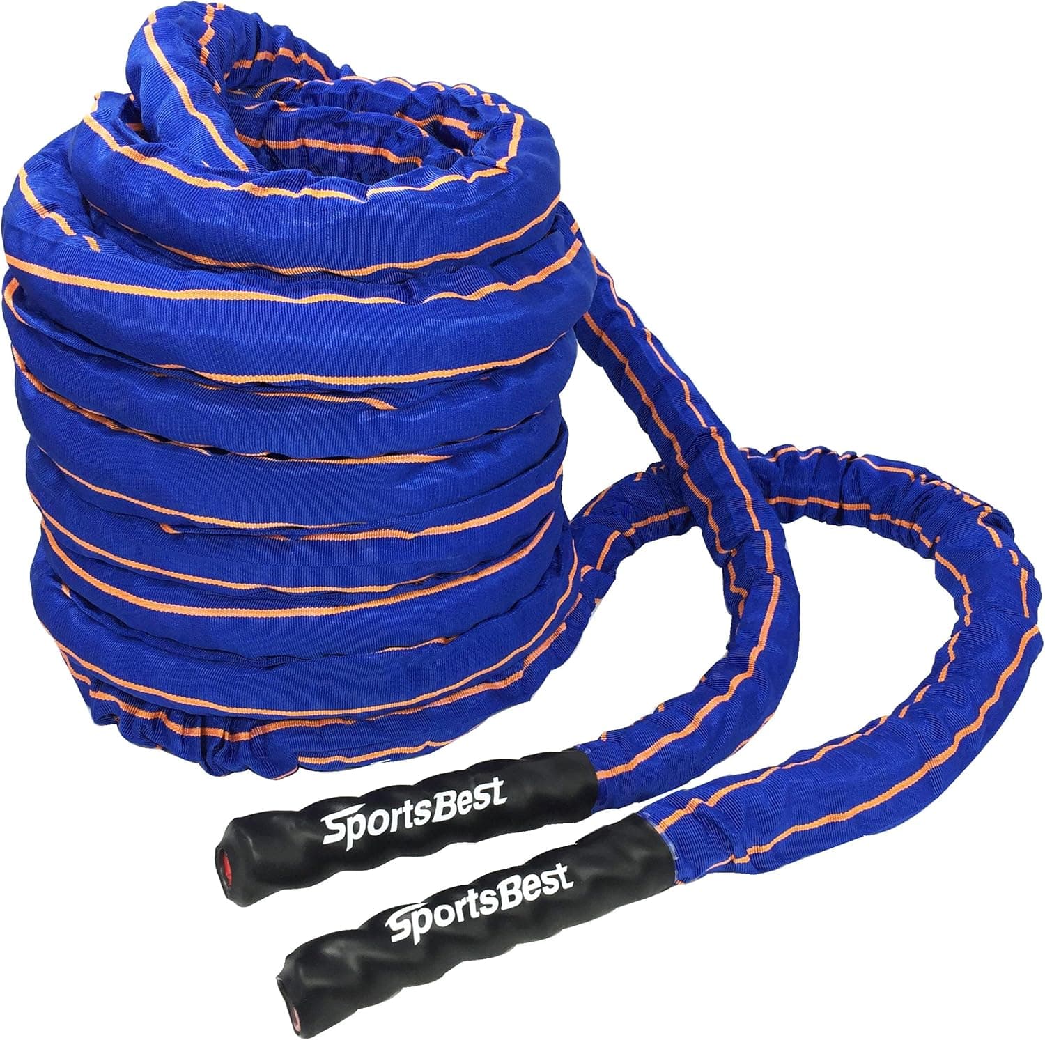 YuanKanJu Sudopo SportsBest Training Ropes/Battle Ropes/Fitness Rope W/Sleeve (Blue, 50FT x 1.5")
