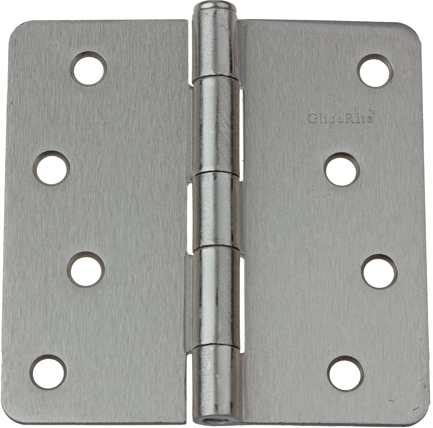 4014-SN Pack of 12 4” Brushed Satin Nickel Door Hinges 1/4" Radius Corners