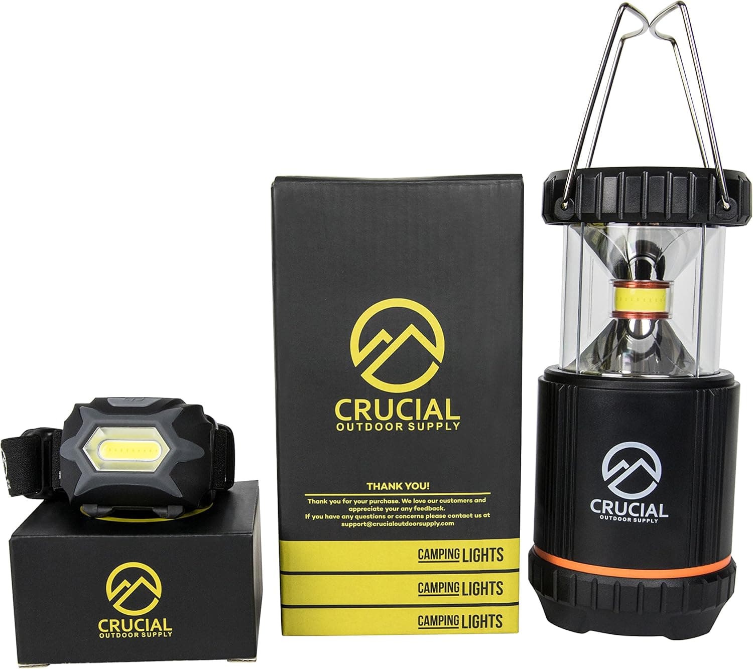 Ultimate LED Camping Accessories Lantern Bundle with Powerful Patented COB Lamp and Headlamp- Survival Kit Gear for Emergencies. Working Light, Reading Light - Great for all Outdoor Activities