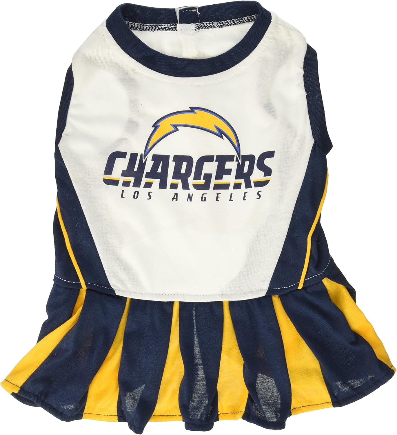 Pets First NFL Los Angeles Chargers Cheerleader Dress for Dogs & Cats, NFL Team Color, Medium