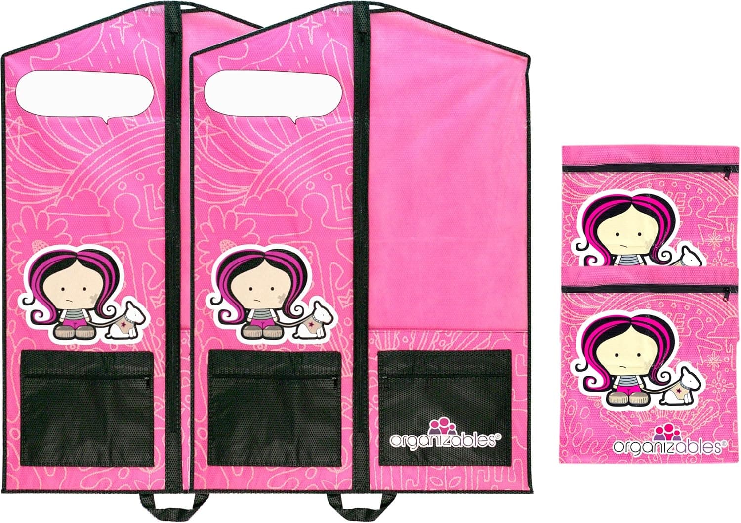 Organizables Children's Hanging Clothes Organizer, Girls Deluxe Weekend Set, Pink