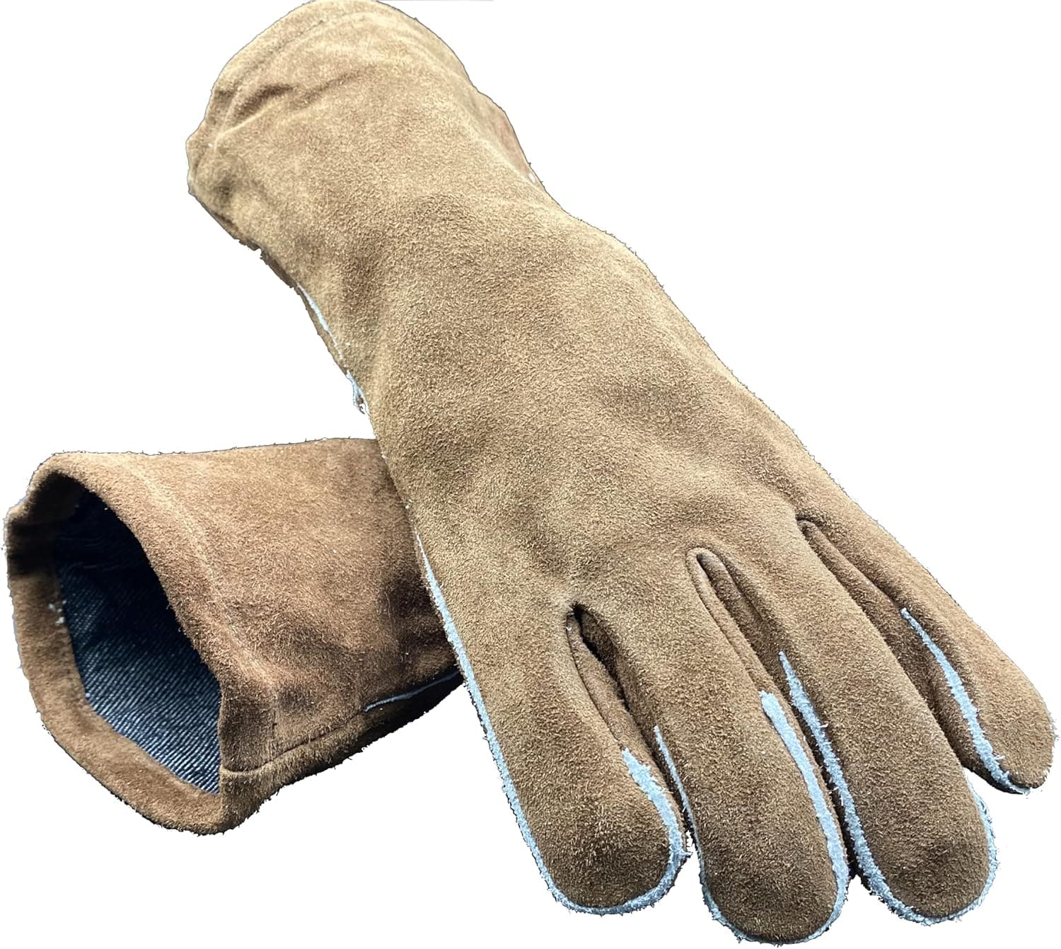 Generic Cowhide Leather Welding Glove Heat Resistant for Mig,Tig,Stick Welding,BBQ,Oven/Grill – 1 Pair,Brown,Large