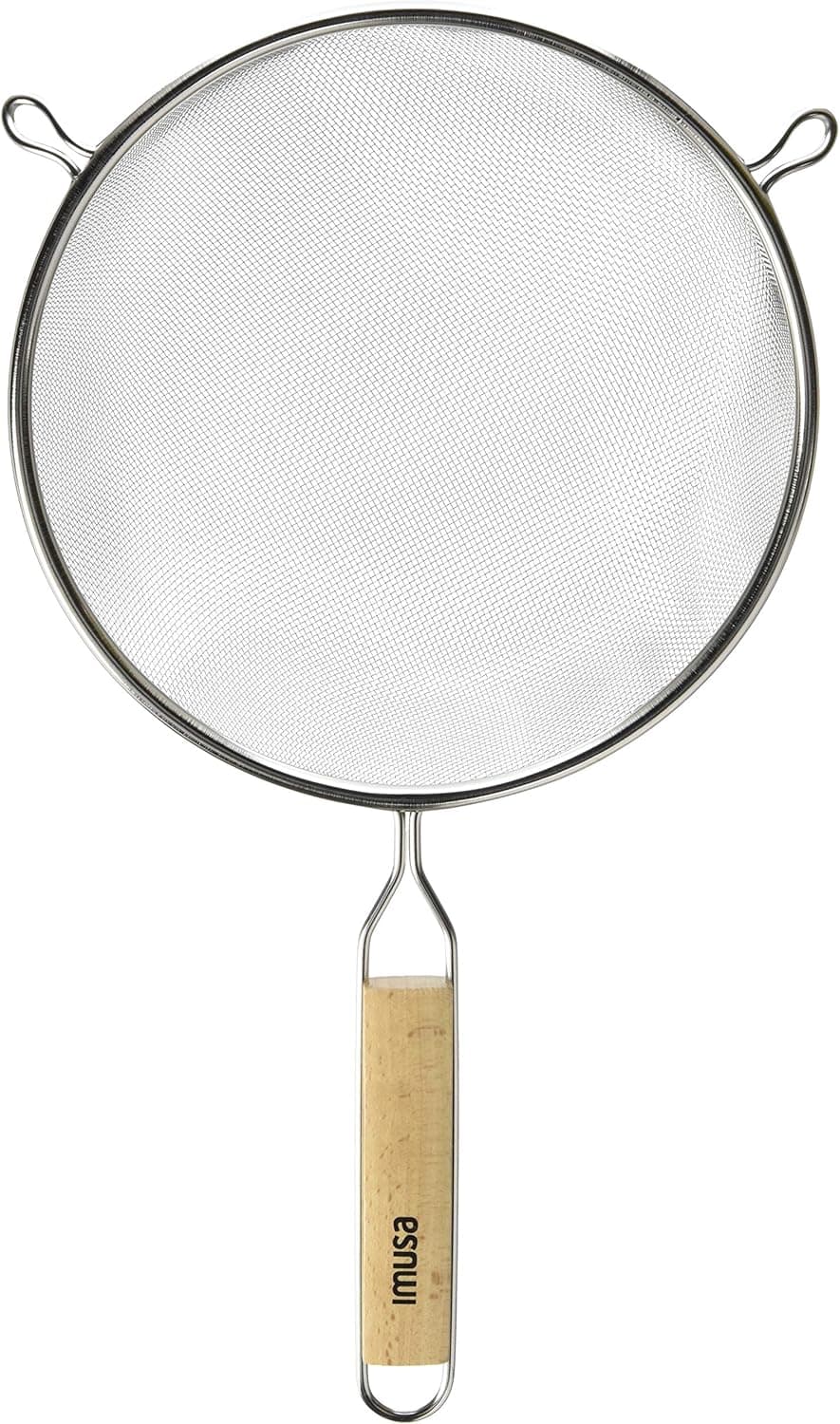 IMUSA USA Wood Stainless Steel Strainer Handle 8-Inch