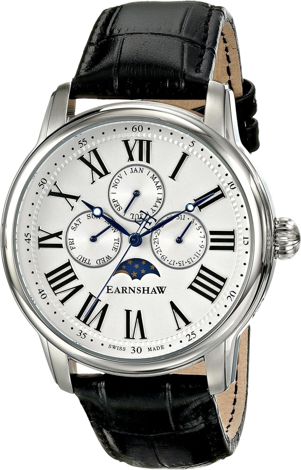 Thomas Earnshaw Men's ES-0019-02 Longitude Analog Display Swiss Quartz Black Watch