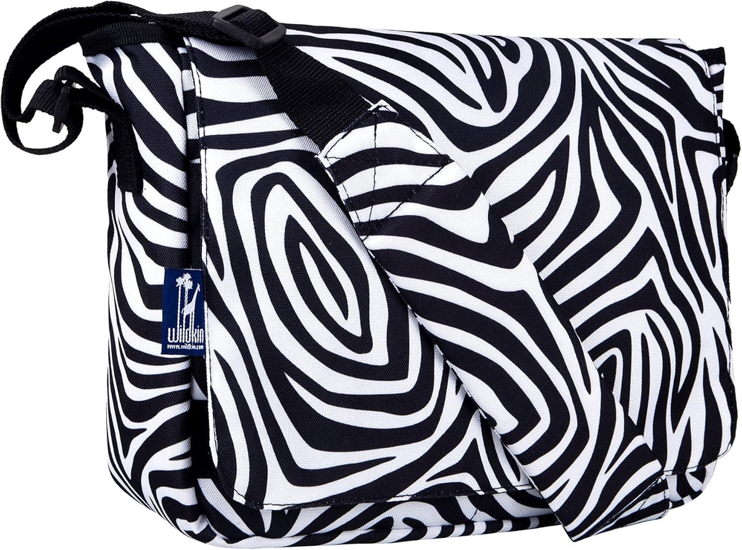 Wildkin Kids Messenger Bag for Boys and Girls, Perfect Size for Packing Items for School or Travel, 600 Denier Polyester Fabric Messenger Bags Measures 13 x 10 x 4 Inches, BPA-free (Zebra)