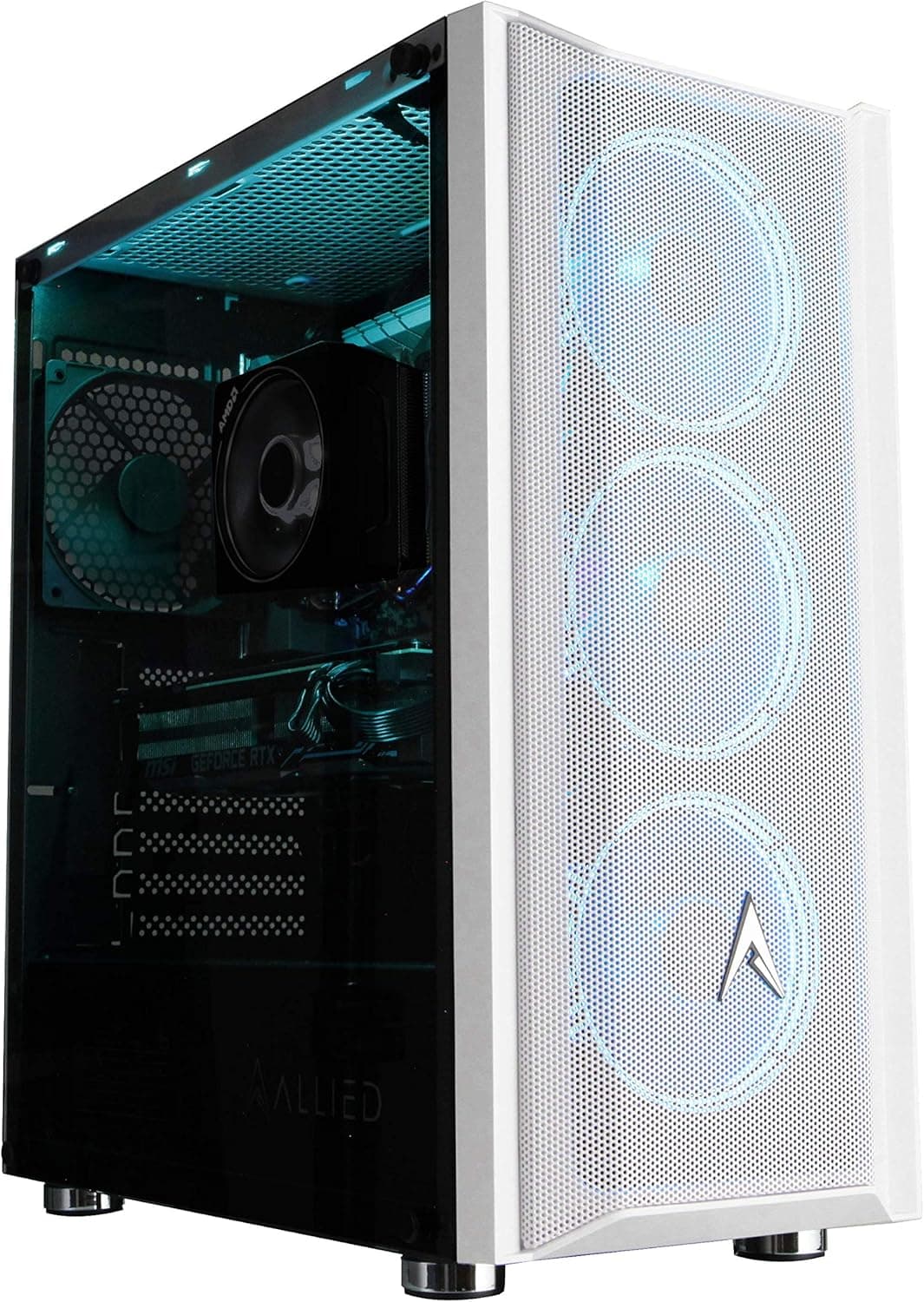 Allied Gaming Patriot Desktop PC: Ryzen 5 3600, RTX 3060 Ti 8GB, 16GB DDR4 3200MHz, 512GB PCI-E NVMe SSD, B450 Motherboard, 600 Watt 80+ Gold Certified, ARGB Fans, WiFi Ready