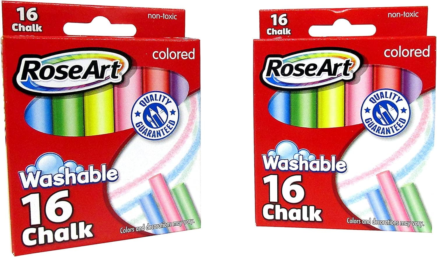 Rose Art Washable Colored Chalk - 2 Boxes of 16 per Order!