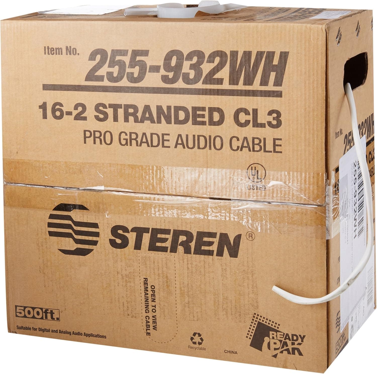 500ft 16-2 Pro Grade in Wall Speaker Wire White