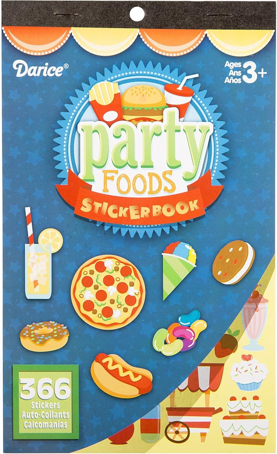 Darice Kids: Party Foods, 366 Sticker Book, Multicolor