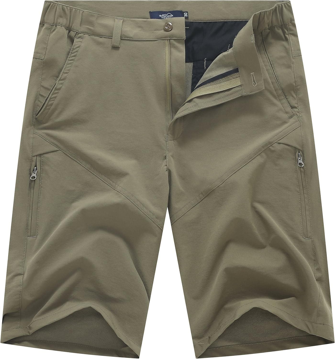 svacuam Men's Outdoor Quick Dry Hiking Cargo Shorts with Zipper Pockets