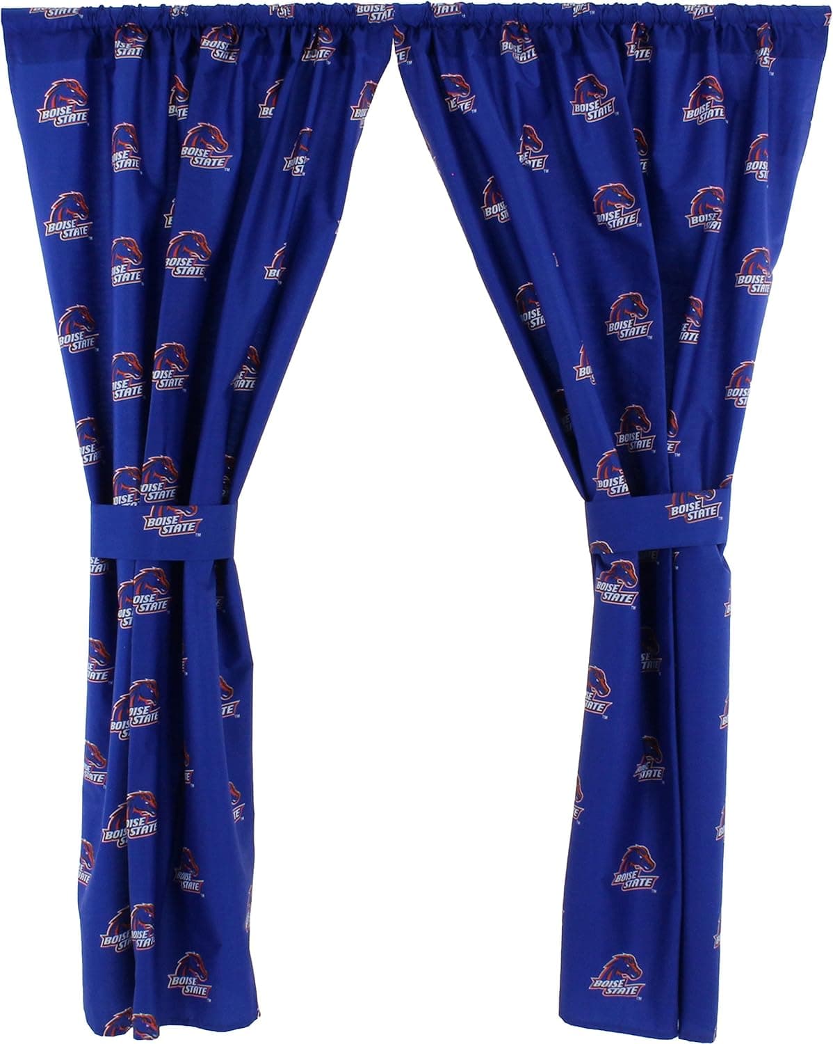 College Covers Everything Comfy Boise State Broncos Curtain Panel Set, 2 Panels, 2 Matching Tie Backs, 42 inches Wide by 63 inches Long
