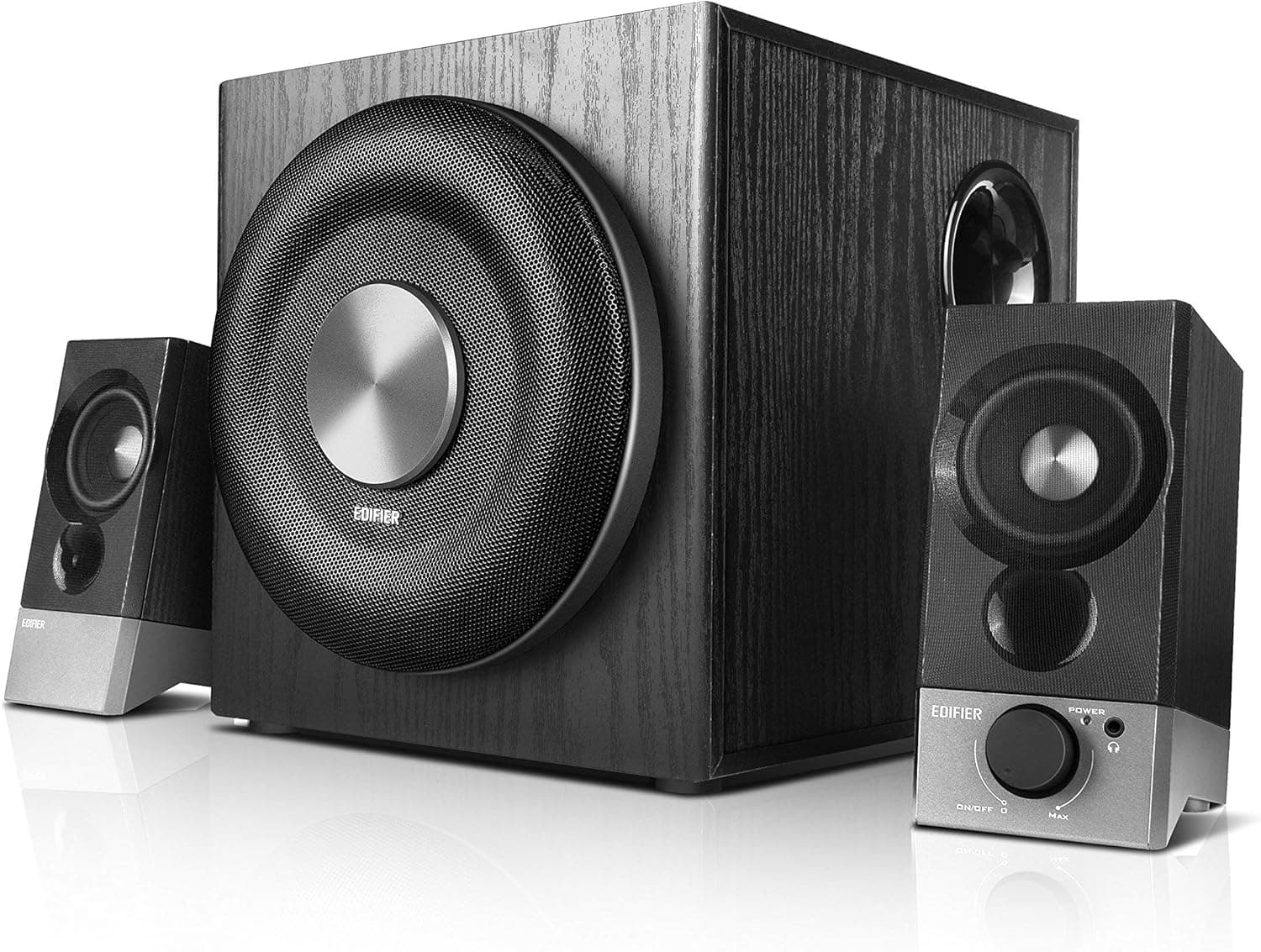 Edifier USA M3600D Multimedia 2.1 Active Speaker System - THX Certified - 200 Watts RMS Black (4003332) (Renewed)