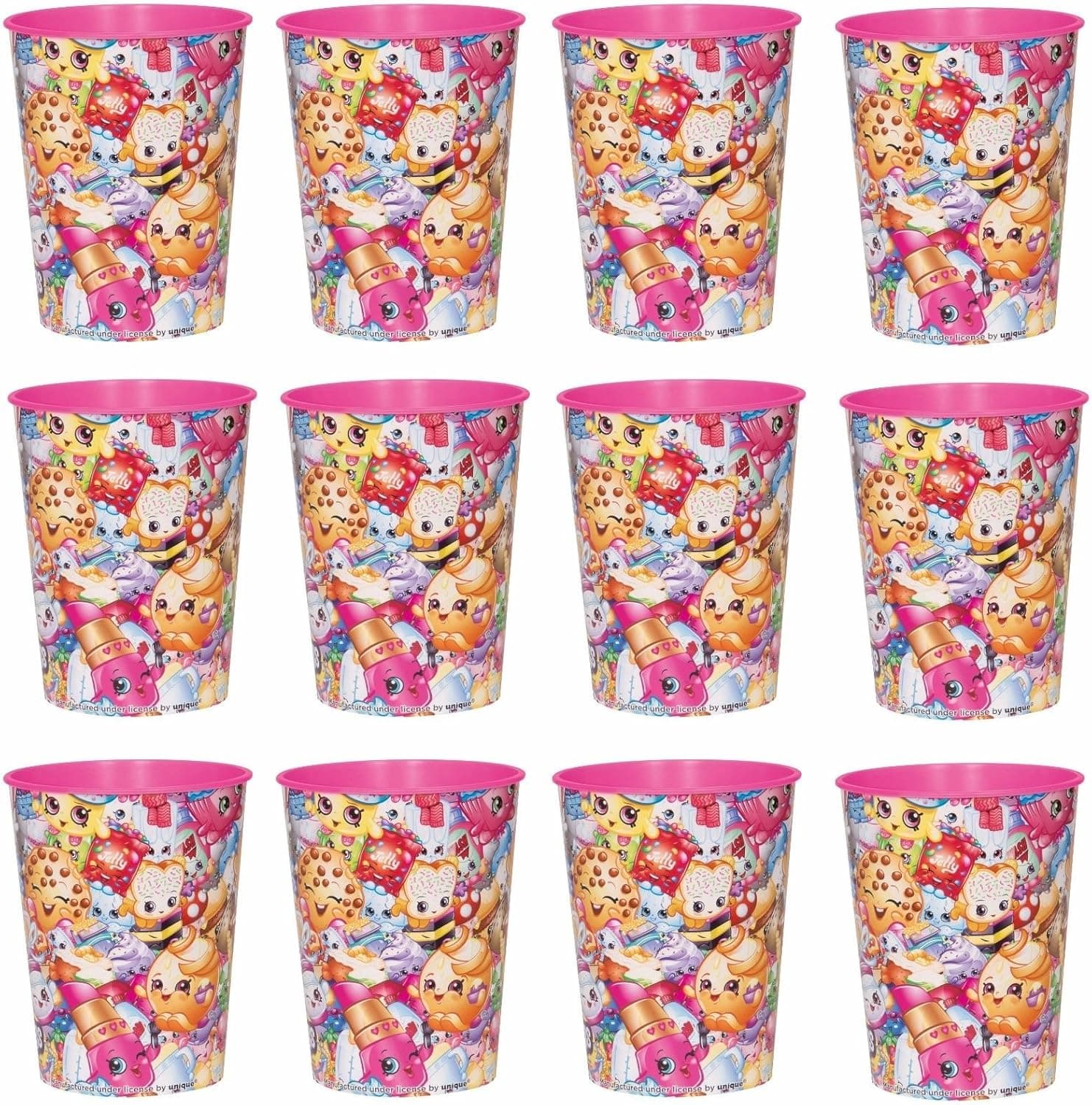 BirthdayExpress Lot of 12 Shopkins 16oz Party Plastic Cup ~Party Favor Supplies~