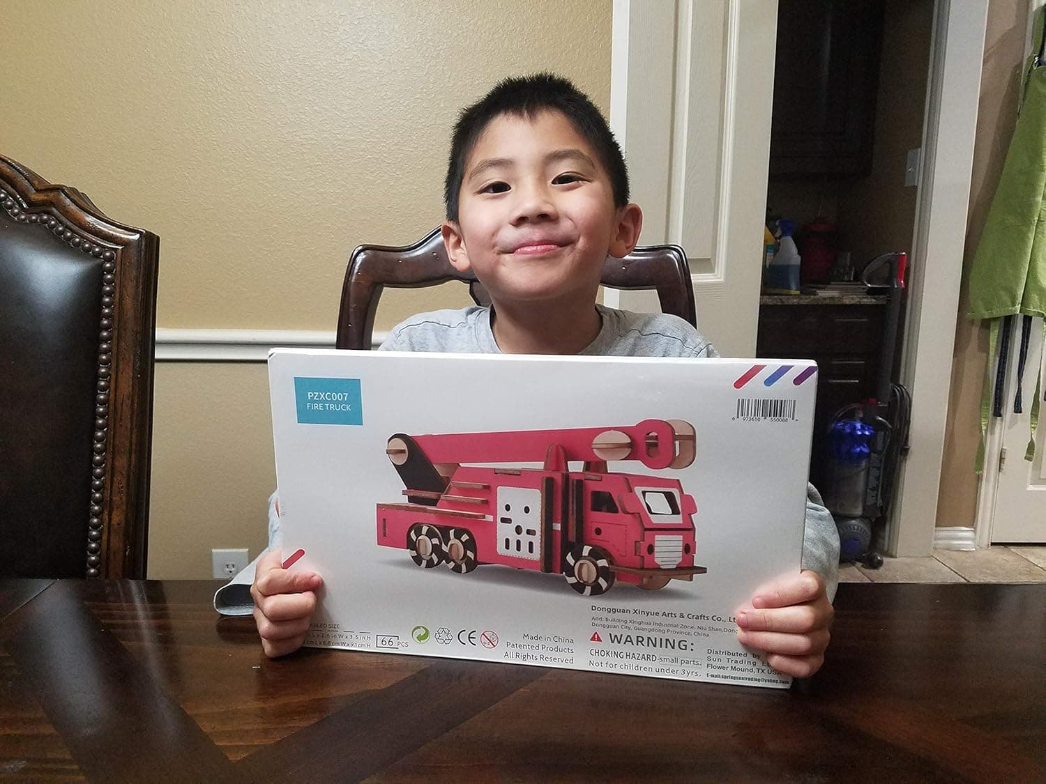 7.3 Inch 3D Wood Fire Truck Puzzle for Kids (Perfect Wood Puzzle Gift for Children), 66 Puzzle Pieces