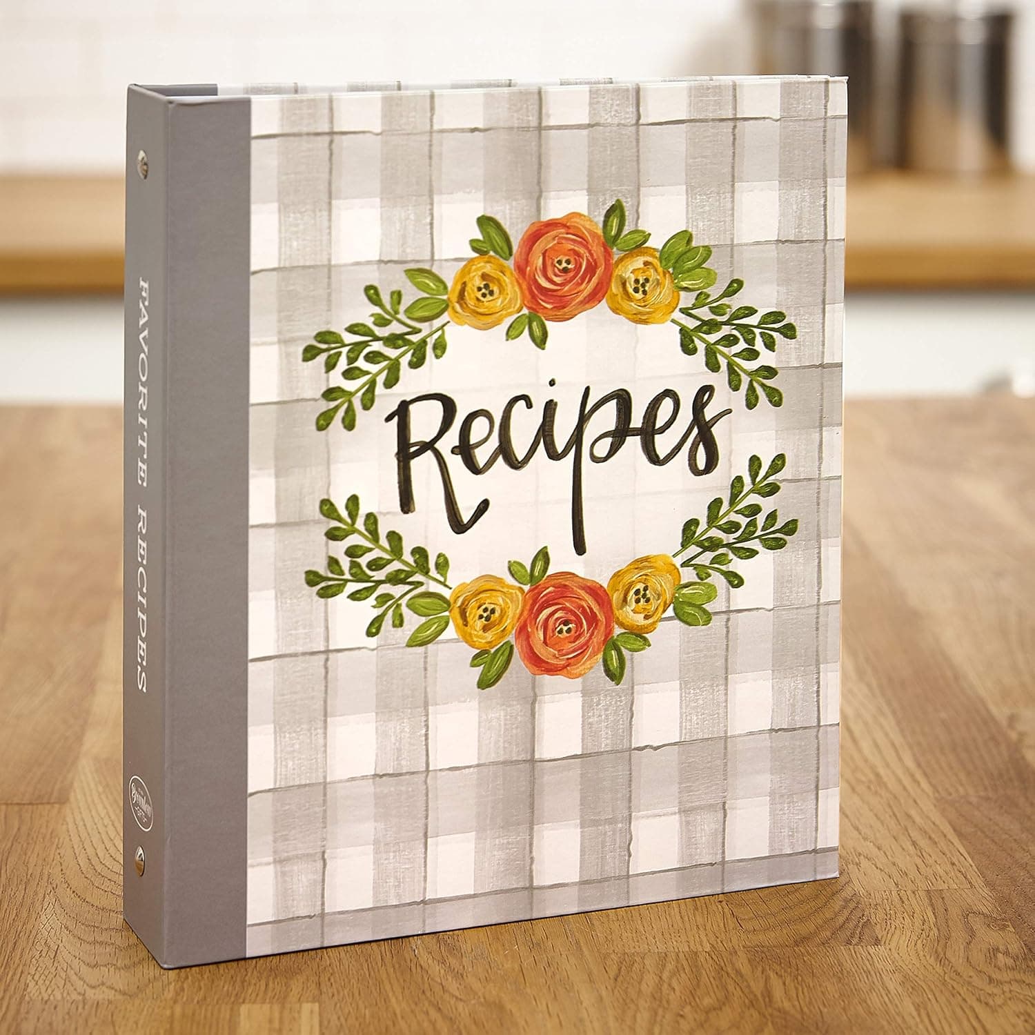 Recipe Card Binder – Includes Cards, Sleeves, and Dividers – Farmhouse Floral