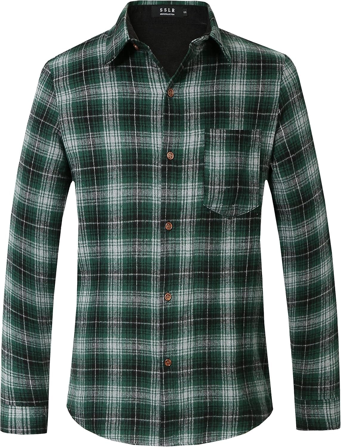 Flannel Shirt for Men, Long Sleeve Button Down Shirt Lightweight Plaid Brushed Casual