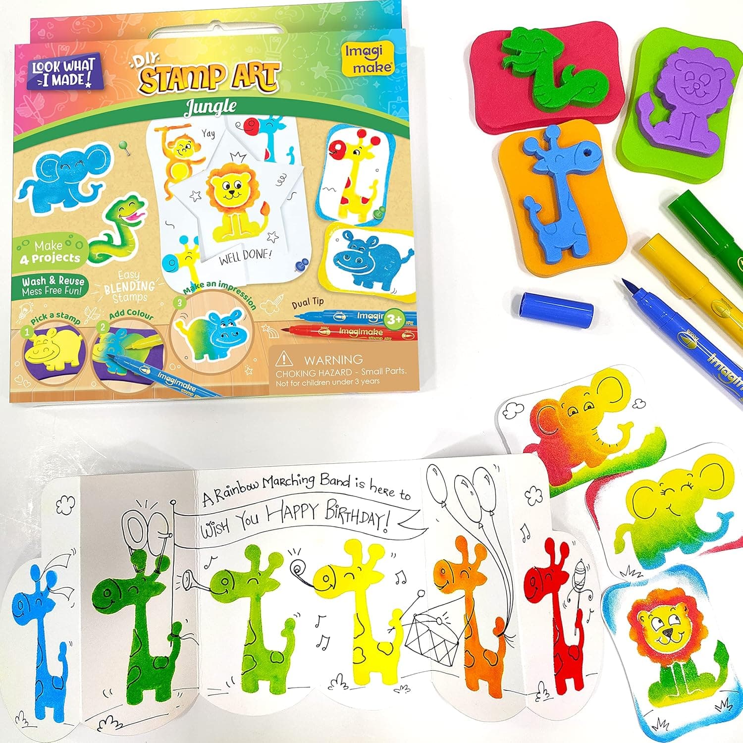 Imagimake Stamp Art Jungle | Easter Crafts for Kids Ages 3-5 | Easter Basket Stuffers for Toddler | Easter Toys | Easter Gifts for Toddlers | Easter Gifts for Girls & Boys 3, 4, 5, 6, 7, 8 Years