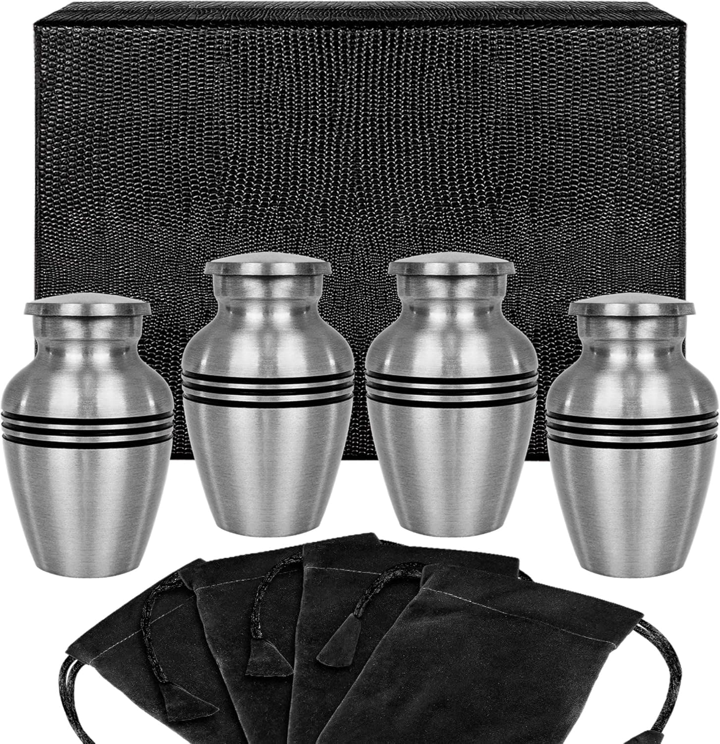 Trupoint Memorials Cremation Urns for Human Ashes - Decorative Urns, Urns for Human Ashes Female & Male, Urns for Ashes Adult Female, Funeral Urns - Pewter, 4 Small Keepsakes