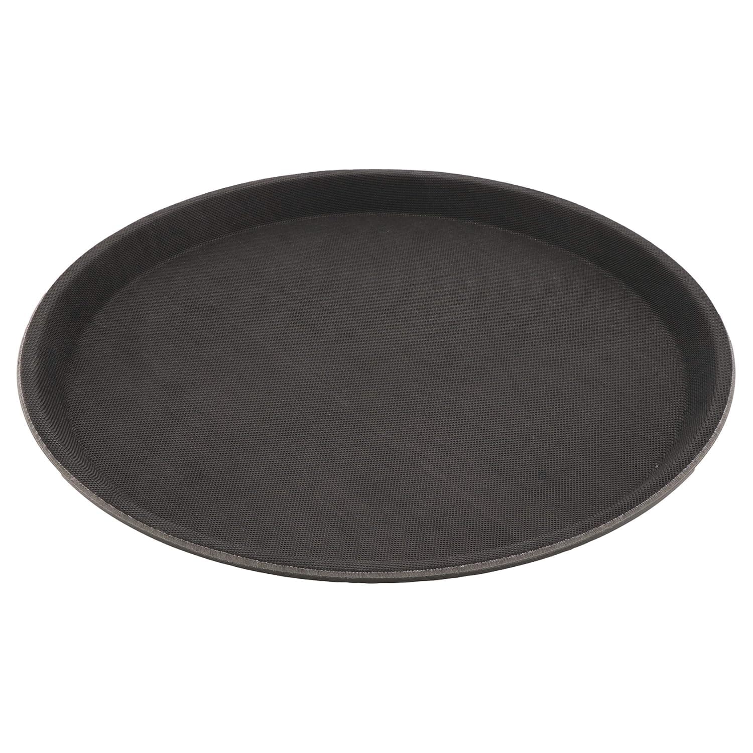 G.E.T. NS-1100-BK BPA-Free Non-Slip Plastic Round Serving Tray, 11", Black