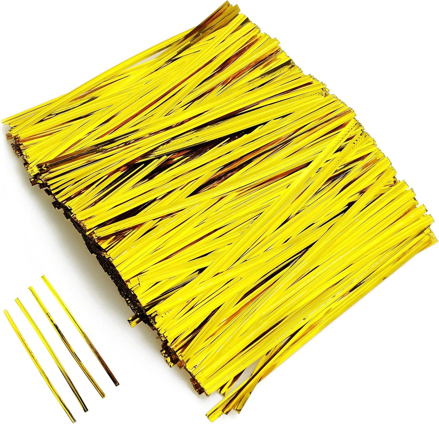 IFAMIO 760 Pcs 4.7 Inch Gold Metallic Twist Ties Foil Twist Ties for Cello Bags Treat Bags Gift Packaging Bread Cookie Candy Cake Bags