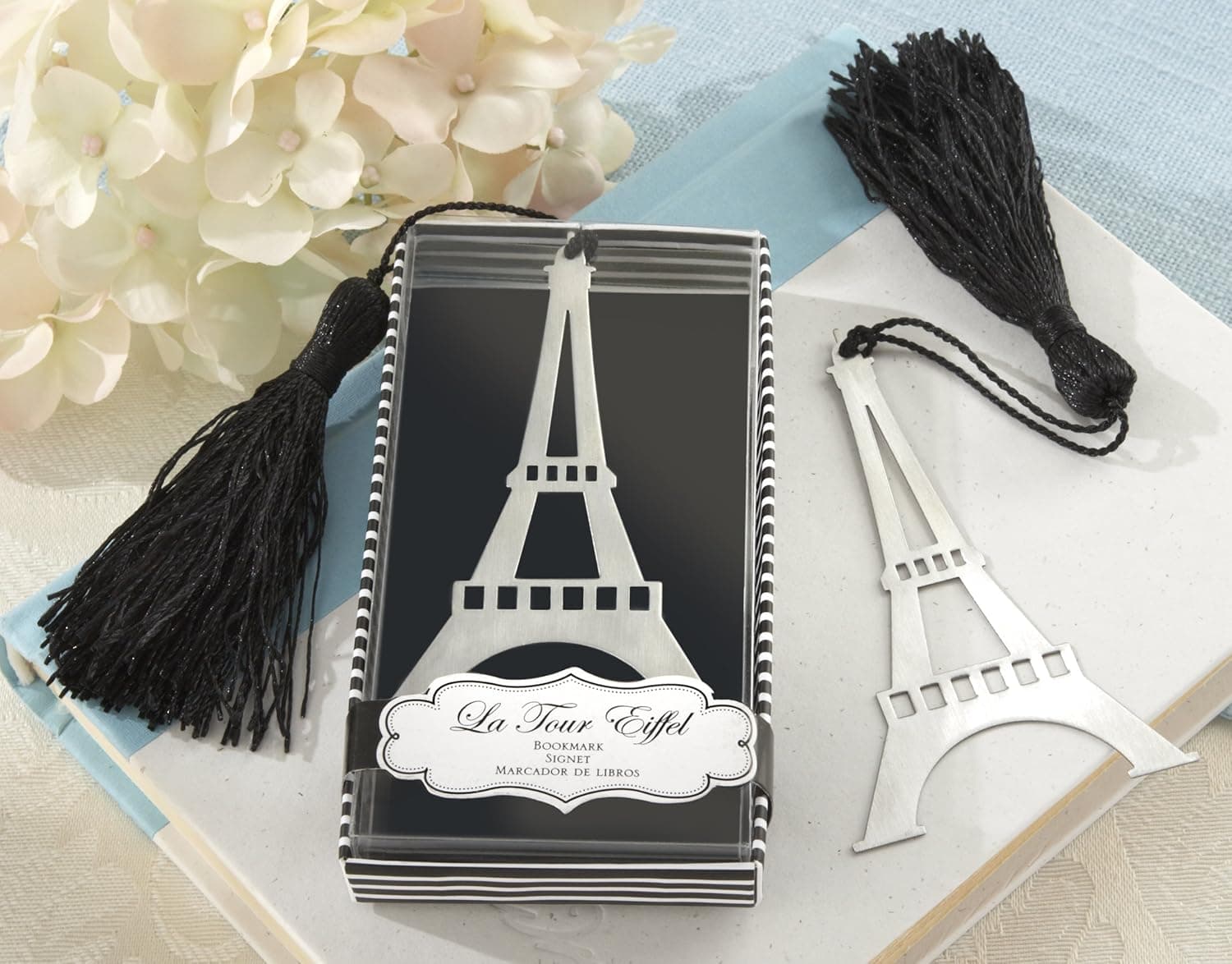 Kate Aspen Brush-Finish Bookmark with Silk Tassel, La Tour Eiffel (Discontinued by Manufacturer)