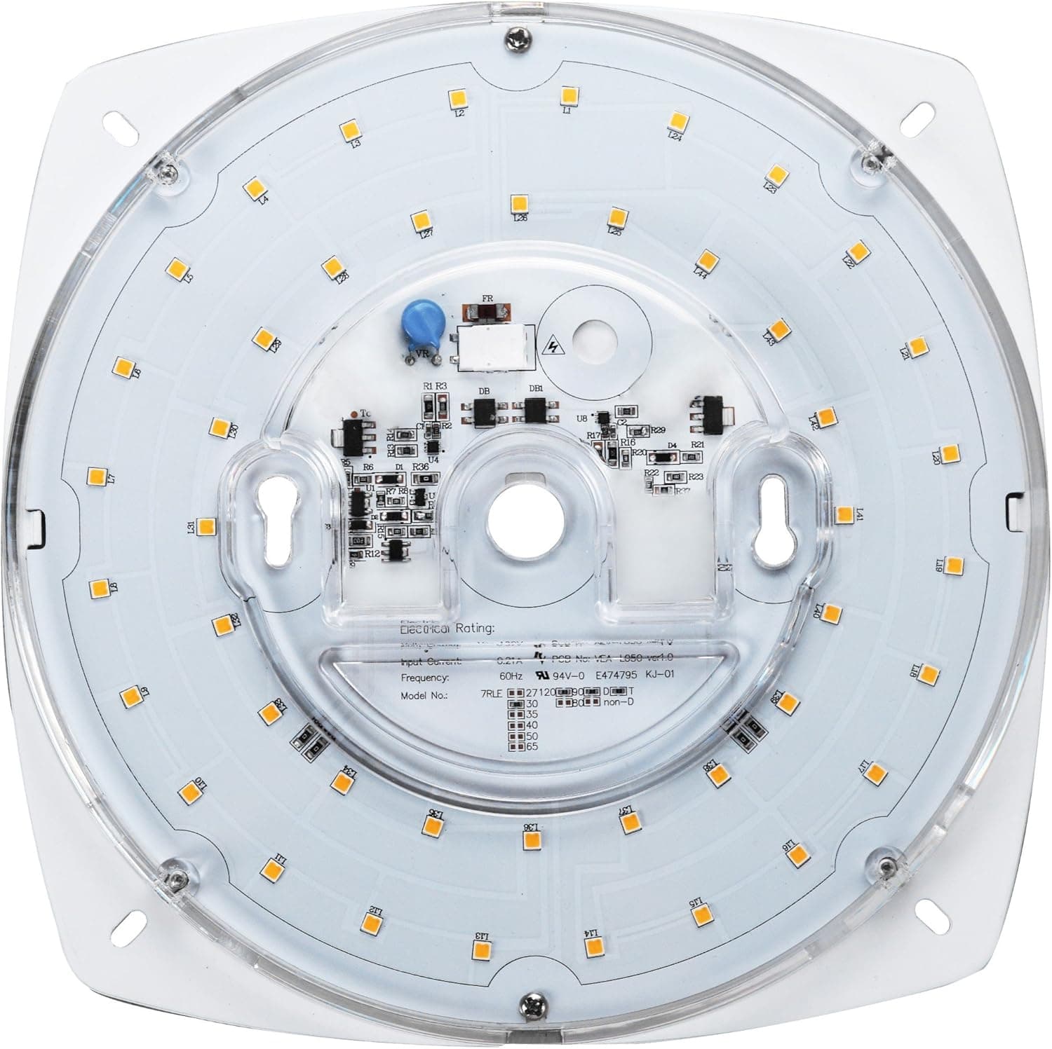 Silverlite 277V Non Dimmable LED Retrofit Kit Light Engine for Commercial Lighting Ceiling Flush,Ceiling Fan Light,Pendant,Lantern,7",28W,3000K,2800LM,120V,CRI80,8.39" Corner to Corner