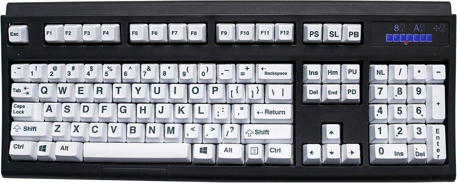 Unicomp Ultra Classic Model M Black Buckling Spring 104 Key Large Font USB Keyboard