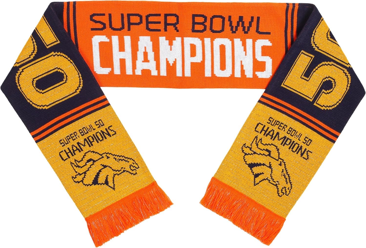 FOCO NFL Denver Broncos FOCO NFL Denver Broncos Super Bowl 50 Champions Acrylic Scarf, Blue