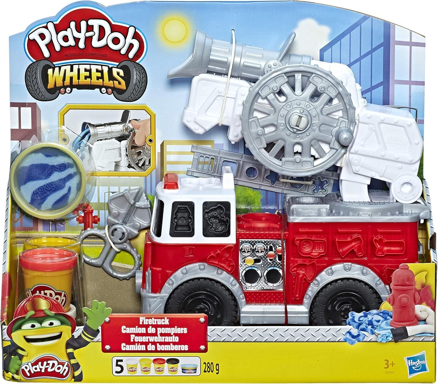 Play-Doh Wheels Firetruck Toy with 5 Non-Toxic Colors Including Play-Doh Water Compound (Amazon Exclusive)
