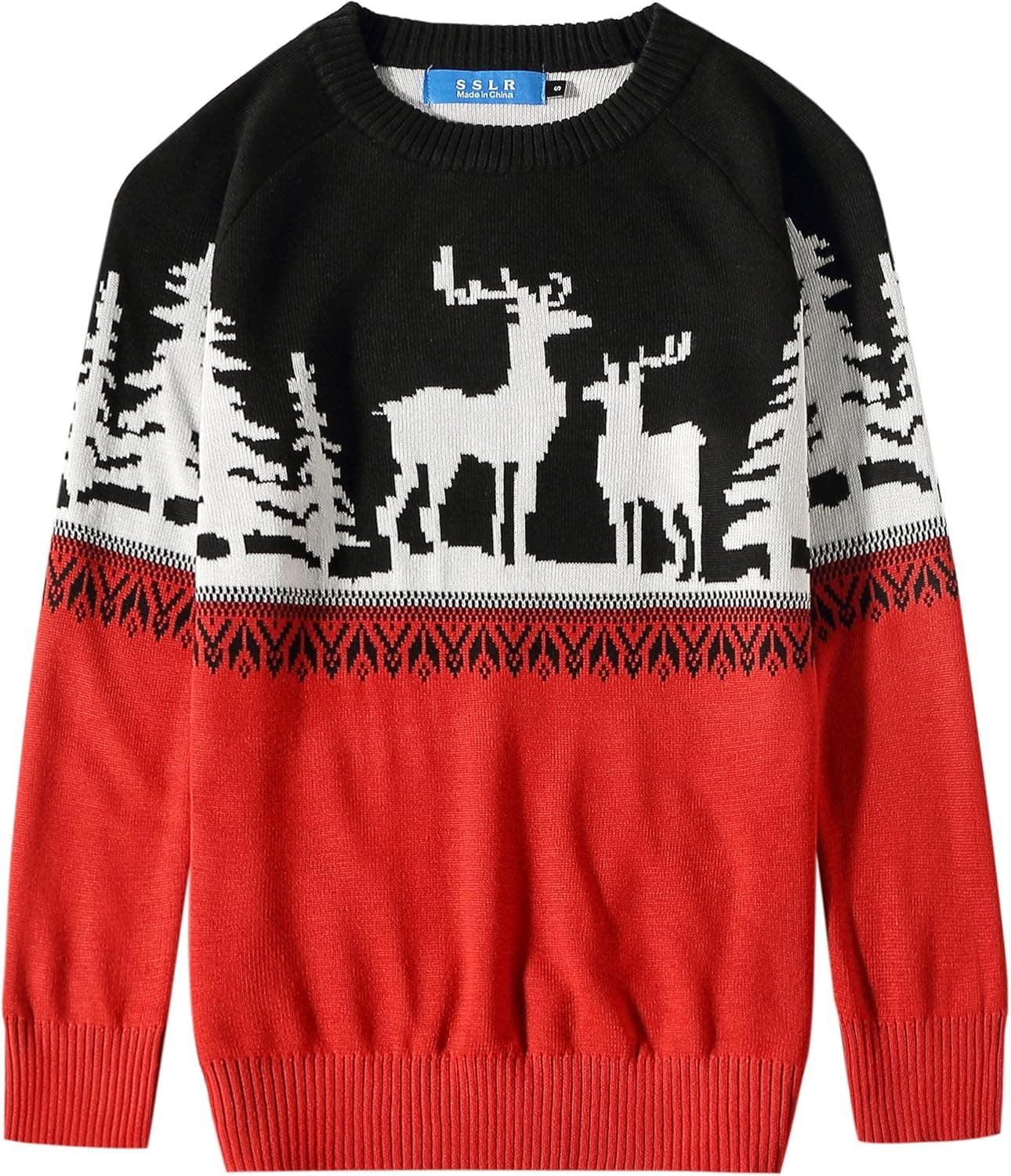 SSLR Youth Big Boys Holiday Santa Clause Pullover Sweater Ugly Christmas Sweater for Kids