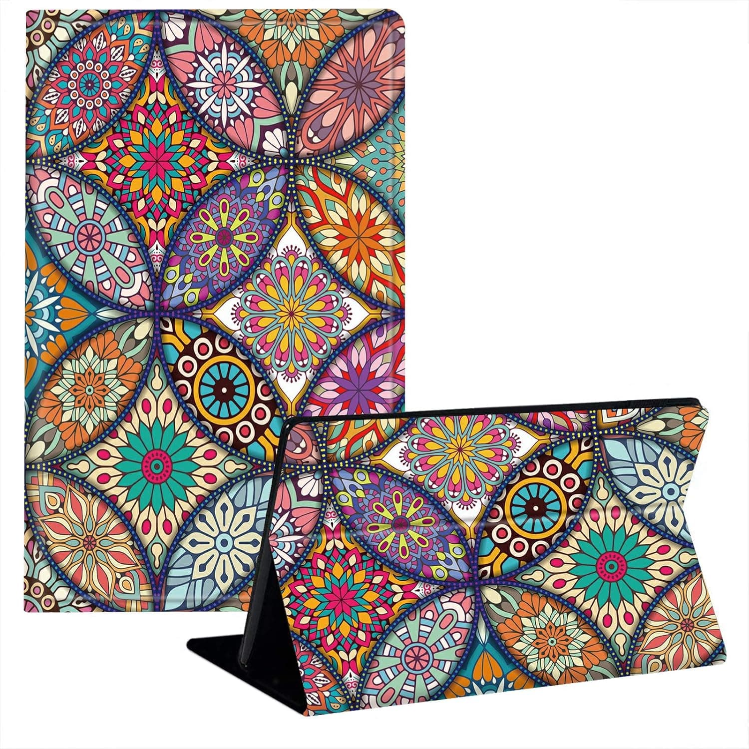 Smart Case for for All-New Amazon Fire HD 8 Tablet and Fire HD 8 Plus Tablet (10th Generation, 2020 Release) - Slim Fit PU Leather Folding Stand Cover with Auto Sleep/Wake, Mandala Floral