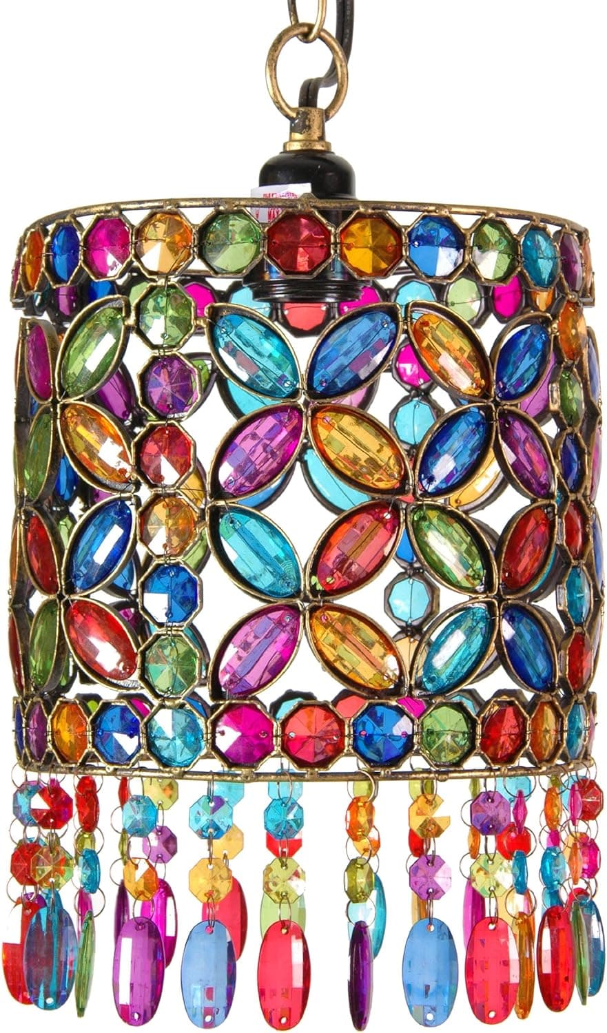Oriental Furniture Four Petal Beaded Ceiling Lantern
