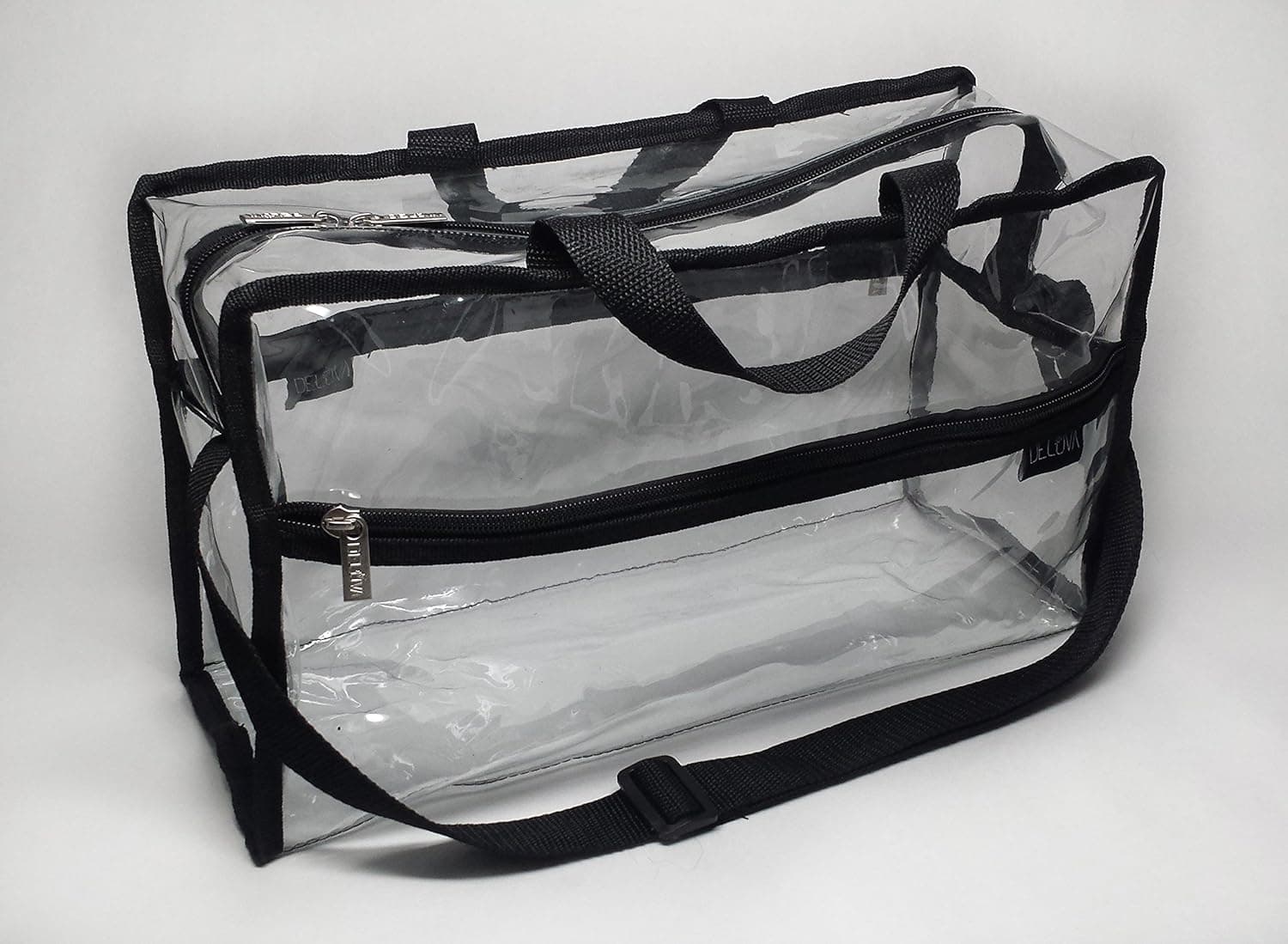 DELUVA Clear Set Bag 15x9x6 W/Handles