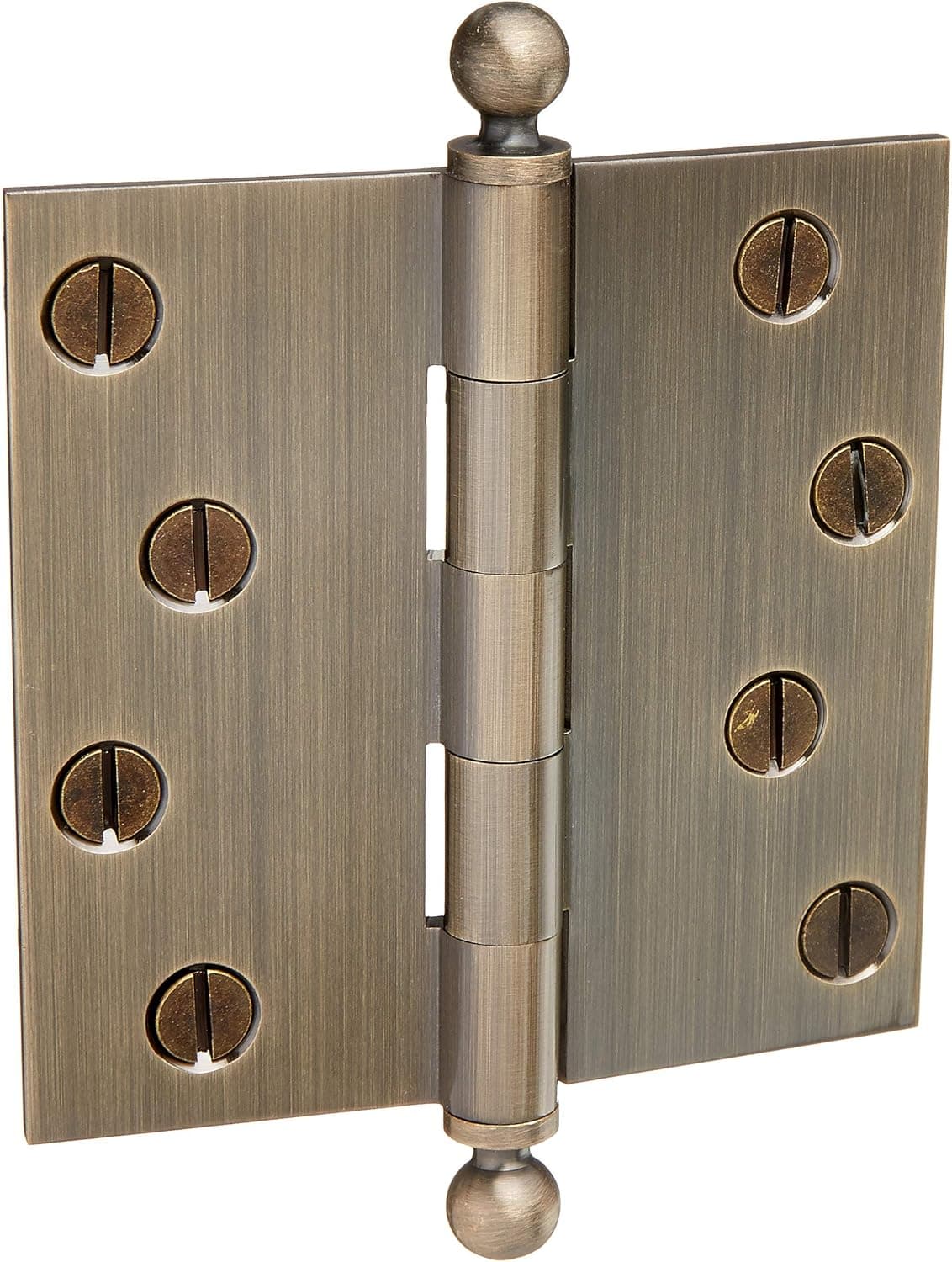 IDHBA 80103-005 Professional Grade Quality Solid 4" x 4" Loose Pin Hinges (Pair), 4 x 4-Inch, Antique Brass