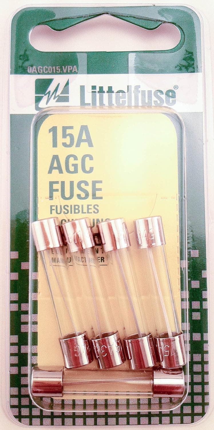 Littelfuse AGC15BP AGC Series 3AG Glass Cartridge Fuse - Pack of 5