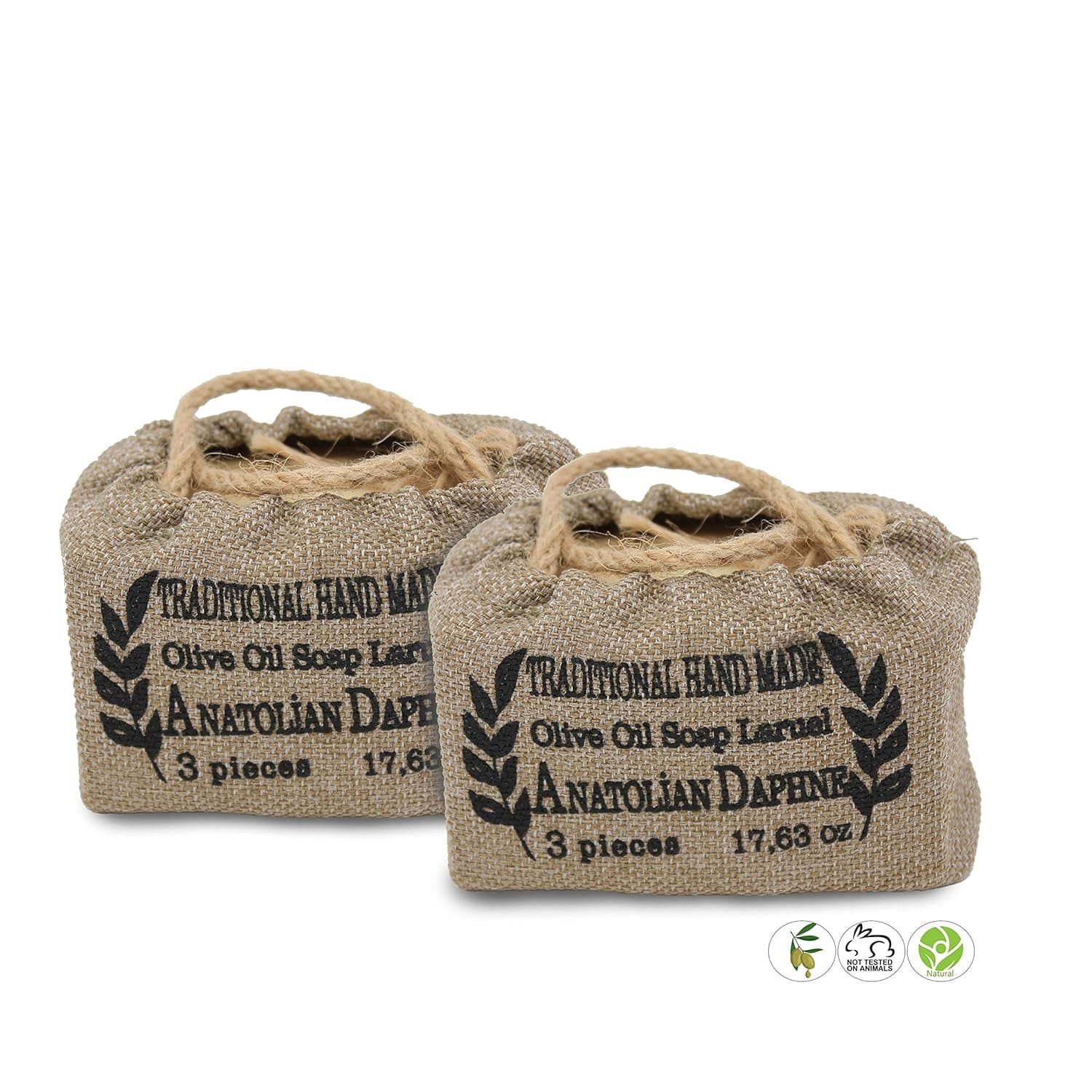 Olive Oil Soap Bar for Hair Skin Bath Kitchen Laundry Excellent Cleanser for Body Moisturizing Effect Good for Sensitive and Allergic Skin Enriched with Laurel Bay Oil/Extract All Natural (6 Bars)