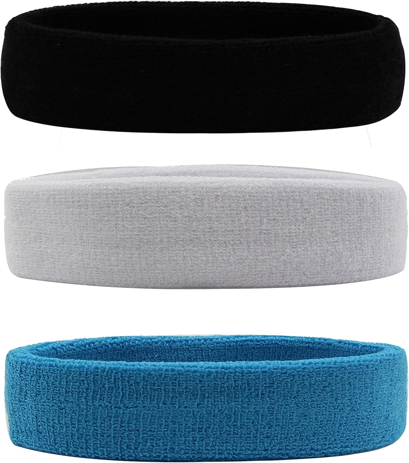 Hanerdun Sports Sweatbands Headbands Breathable Terry Cloth Sweat Head Bands for Men and Women Running Work Out Yoga Exercise Tennis