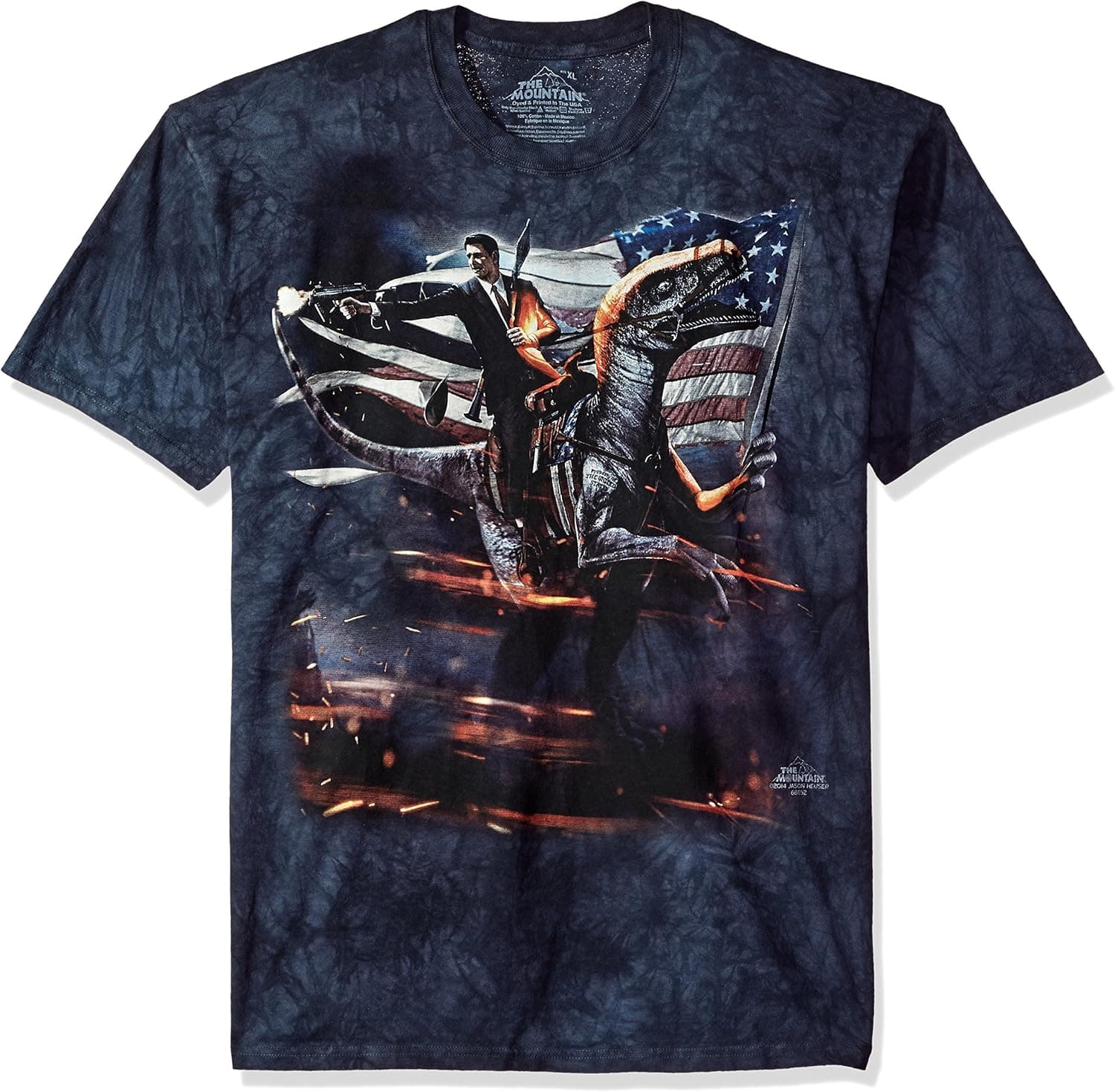 The Mountain Men's Reagan Velociraptor T-Shirt, Black, XL