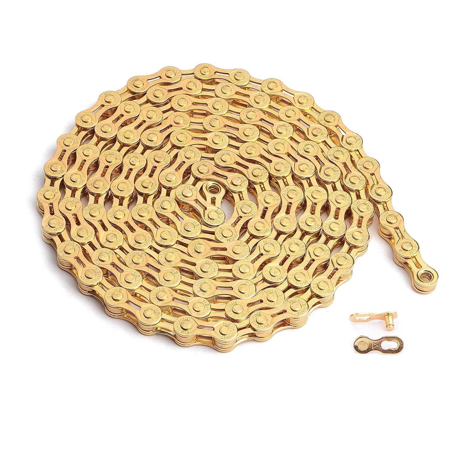 Hycline Bike Chain 6/7/8 Speed,Half Hollow Lightweight Bicycle Chains for Road Bike/MTB/BMX,1/2 x 3/32 Inch 116 Links-Gold