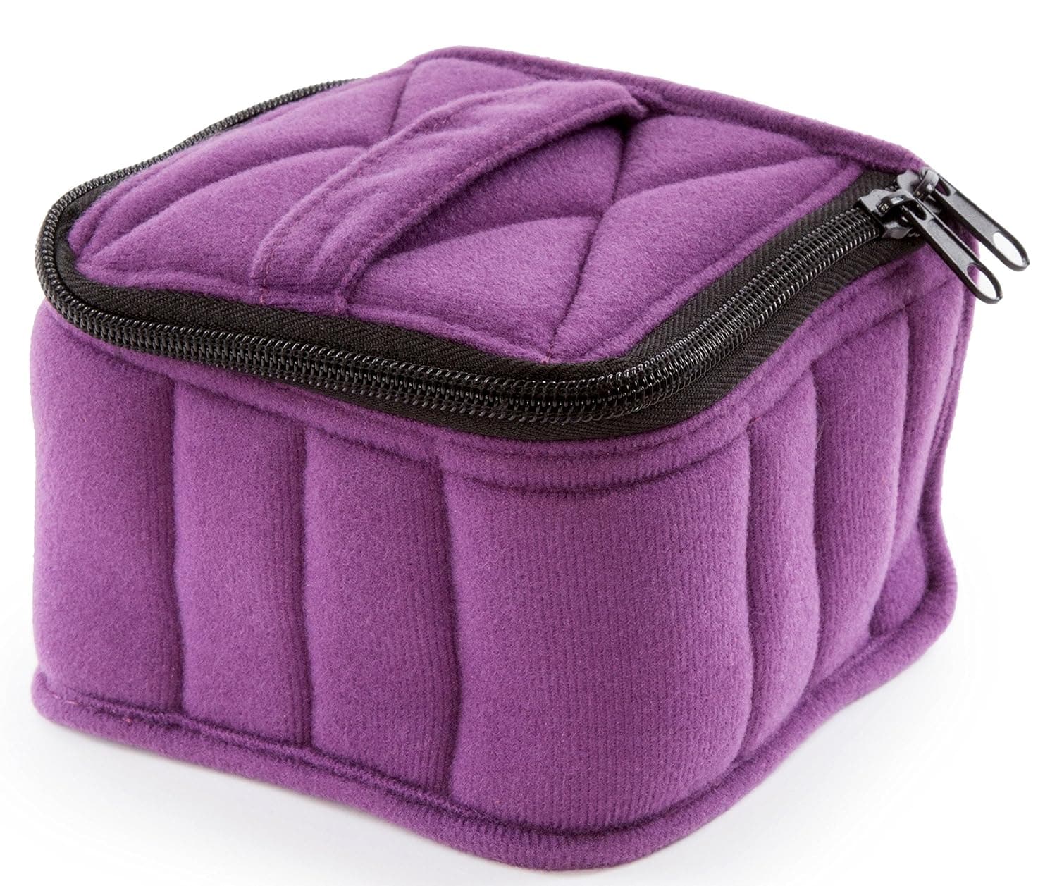 Plant Therapy Soft Essential Oils Carrying Case. 16-bottle 5ml, 10ml, 15ml and 30ml - 4"x5"x5" - Purple